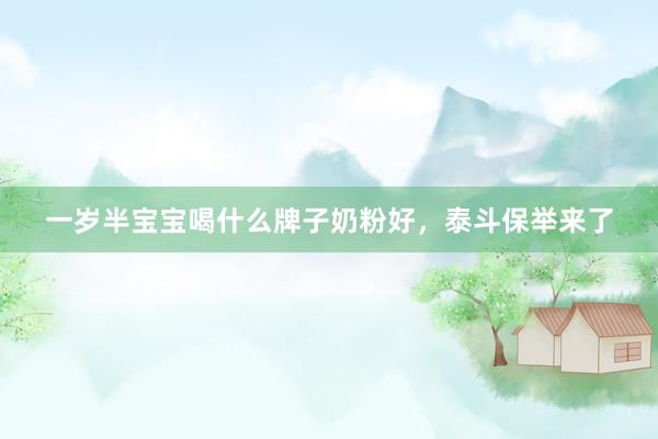 一岁半宝宝喝什么牌子奶粉好，泰斗保举来了